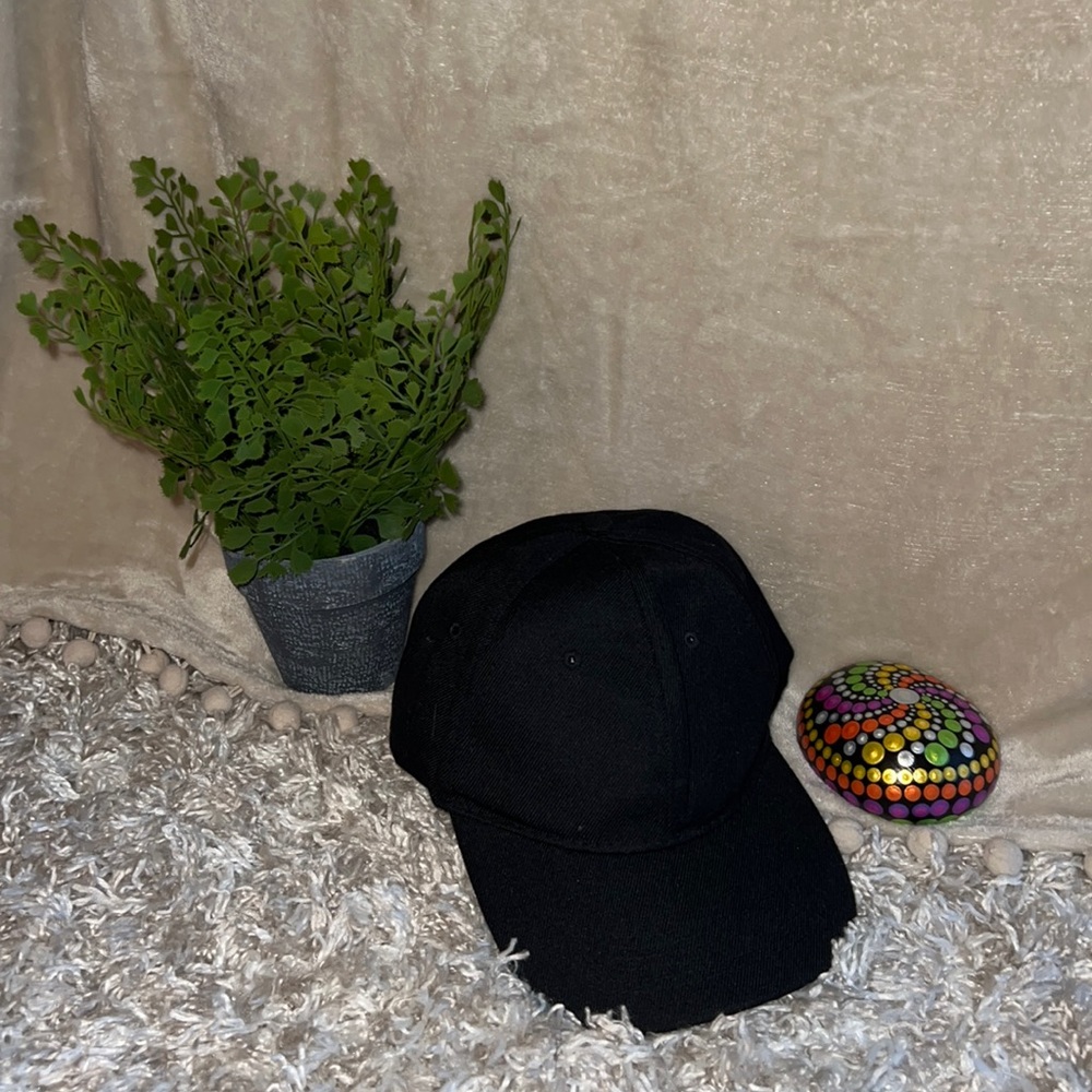 Solid black hat